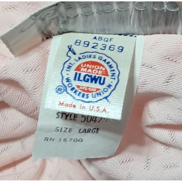 Vintage Nightgown Barad Co Nightwear Womens Size L Pink NOS NWT Long Sleeve Full - Picture 9 of 15